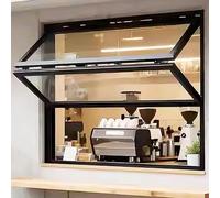Fenêtre De Concession À Cadre en Aluminium, Fenêtre De Service Coulissante Verticale, Personnalisable, Fenêtre Coulissante Pliable avec Poignée Verrouillable(110x80cm/43.3x31.5in)