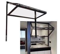Fenêtre De Concession À Cadre En Aluminium, Fenêtre De Service Coulissante Verticale, Personnalisable, Fenêtre Coulissante Pliable Avec Poignée Verrouillable(75x90cm/29.5x35.4in)
