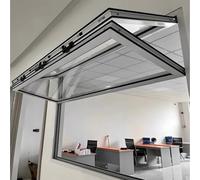 Fenêtre de concession coulissante pliable avec verre renforcé et serrures pour prise de nourriture, unité de salle à manger sécurisée pour un service efficace