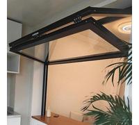 Fenêtre De Concession de Cuisine Pliable, Fenêtre Pliante vers Le Haut for Café, Fenêtre De Service À Cadre en Aluminium, Fenêtre À Guillotine Double, Personnalisable(Black,70x90cm/27.6x35.4in)