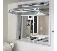 Fenêtre de Concession de Cuisine, Pliable Vers le Haut et Vers le Bas pour la Restauration Mobile et le Service de Camion,Personnalisable(White,95x90cm/37.4x35.4in)