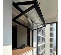 Fenêtre de Concession Pliable Fenêtres Pliantes à Guillotine Double Fenêtre Coulissante Verticale Aérée pour Bar Réduction du Bruit et Installation Facile(65x80cm/25.6x31.5in)