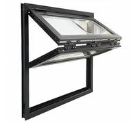 Fenêtre De Concession Pliante, Cadre En Aluminium Avec Verre Trempé, Pliante Fenêtre Coulissante Ventiler, Fenêtre De Service Pour Cuisine Magasin(110x100cm/43.3x39.4in)