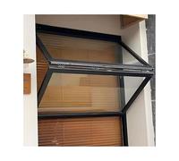 Fenêtre de concession sur mesure, Serrure de fenêtre de service coulissante pliante en aluminium, noire, résistante aux intempéries, plusieurs tailles((WXH)73x97cm)