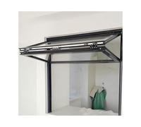 Fenêtre de concession sur mesure, Tailles faites sur commande verrouillables en verre trempé du gris 5mm de fenêtre de service coulissante se pliante en aluminium((WXH)145x85cm)