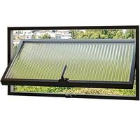 Fenêtre de Hangar pivotante rectangulaire en Alliage d'aluminium, hublot pivotant en Verre trempé avec poignée, éclairage intégré et Ventilation (Verre Changhong, 50 x 30 cm)