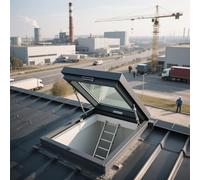 Fenêtre de puits d'éclairage pour toit plat, trappe d'accès de toit encastrée, couvercle de trappe de toit, fenêtre de sous-sol avec poignées, fenêtre d'observation en aluminium pour grenier/véranda(5