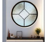Fenêtre de Rechange pour Camping-car, La Fenêtre Ronde Peut Pivoter À 360°, Hublot de Fenêtre de Remplacement, Vitre en Verre Trempé Encastrée pour Intérieur et Extérieur(Black,80cm/31in)
