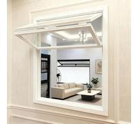 Fenêtre De Service À Cadre En Alliage D'aluminium, Fenêtre À Guillotine Encastrée, En Alliage D'aluminium Et Verre Trempé, Idéale For Les Cafés Et Les Mobil-homes(White,65x105cm/25.5x41.3in)