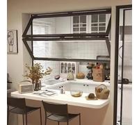 Fenêtre de service coulissante pliante en aluminium, porte verticale pour abris de jardin et garages, 80 x 140 cm, design durable et peu encombrant