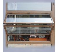 Fenêtre de service en alliage d'aluminium avec verre trempé, design coulissant vertical pour cuisine, maison de jeu et poulailler, 70 x 110 cm, durable et élégant