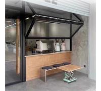 Fenêtre de service pliable personnalisable en aluminium avec poignée de verrouillage, idéale pour les camions de nourriture, les cuisines professionnelles et les distributeurs automatiques (76 x 61 cm