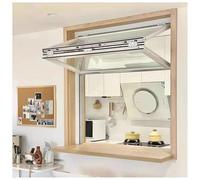 Fenêtre de service pliante vers le bas - Fenêtre verticale pour sortie de nourriture avec verrou de sécurité pour camions et cafés - Meuble de salle à manger blanc durable (90 x 60 cm)