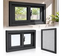 Fenêtre de sous-sol coulissante horizontale en aluminium avec écran, remplacement de garage en verre trempé, ventilation à double voie pour mur extérieur de maison mobile