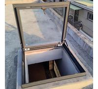 Fenêtre de sous-sol d'échappement de grenier étanche à la pluie, puits de lumière en alliage d'aluminium for toit de maison, trappe d'accès au toit avec verre.