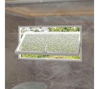 Fenêtre De sous-Sol en Verre Trempé, Fenêtre De Ventilation avec Poignée, Fenêtre À Battant Pivotante À 360° en Aluminium pour Abris De Jardin Et Salle De Bain(Ripple White,40x28in/102x71cm)