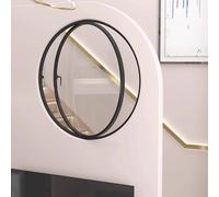 Fenêtre de sous-sol, La Fenêtre Ronde Peut Pivoter À 360°, Hublot de Fenêtre de Remplacement, Vitre en Verre Trempé Encastrée pour Intérieur et Extérieur(Black,80cm/31in)