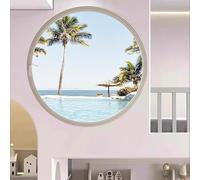 Fenêtre de sous-sol, La Fenêtre Ronde Peut Pivoter À 360°, Hublot de Fenêtre de Remplacement, Vitre en Verre Trempé Encastrée pour Intérieur et Extérieur(White,100cm/39in)