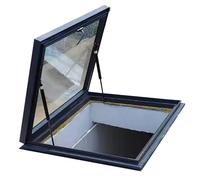 Fenêtre de toit 61 x 61 cm Ventilation manuelle pour abri de jardin, sous-sol, garage, grenier et véranda, solution d'éclairage de toit plat/incliné. Options de taille personnalisées disponibles