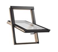 Fenêtre de toit 78x160 cm, Bois, RoofLite+ made by Velux Group, Slim Pine, couleur intérieur Pin, couleur extérieur similaire gris anthracite