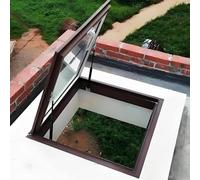 Fenêtre de toit à claire-voie - Trappe d'accès commerciale pour ventilation et sortie, alliage d'aluminium et double vitrage, idéale pour couloirs, vérandas et sous-sols (95 x 50 cm/37,4 x 1