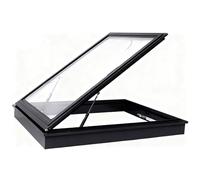 Fenêtre de toit à ouverture manuelle, Puissance lumineuse à ouverture manuelle avec double vitrage trempé Trappe d'accès au toit en verre for grenier, sous-sol, véranda, remise(45X45cm)