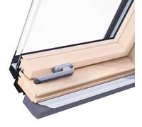 Fenêtre de toit à projection, bois, Ropal made by Roto, R4/7, 54x78 cm, couleur intérieur Pin, couleur extérieur anthracite, double vitrage