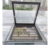 Fenêtre de Toit à Sortie d'air, Puits de Lumière pour Toit Plat en Aluminium avec Double Vitrage Trempé, Trappe d'accès Encastrée pour Grenier/Véranda(LxW 65x50cm/25.6x19.7in)