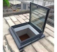 Fenêtre de toit avec cadre en aluminium et grille d'aération manuelle en verre trempé double couche idéale pour greniers et vérandas 80 x 100 cm - Améliore la lumière naturelle