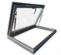 Fenêtre de Toit Avec Puits de Lumière, Fenêtre D'aération pour Toits Inclinés avec Poignées, Porte de Sous-sol avec Éclairage Naturel, Cadre en Alliage D'aluminium et Tige Hydraulique pour Grenier(LxW