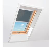 Fenêtre de toit avec store transparent gris foncé, Bois, made by Roto, R4/7 Plus, 54x78 cm, couleur intérieur Pin, couleur extérieur similaire gris anthracite