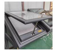 Fenêtre de toit avec vérin à gaz, ouverture électrique avec télécommande, verre trempé double vitrage, capteur de pluie pour vérandas et sous-sols, durable et fonctionnel