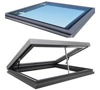Fenêtre de toit électrique avec télécommande en aluminium trempé double couche pour éclairage de grenier et ventilation 85 x 75 cm