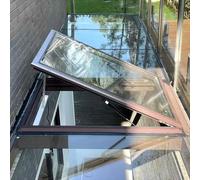 Fenêtre de toit électrique télécommandée 100 x 95 cm en aluminium double vitrage en verre trempé idéale pour grenier et sous-sol Design moderne