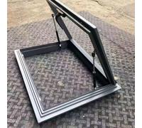 Fenêtre de toit en alliage d'aluminium avec double couche de verre trempé pour toit de grenier élégant pour tête de puits de sous-sol, gris, 80 x 70 cm, idéal pour améliorer la lumière naturelle