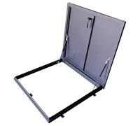 Fenetre de Toit en Alliage D'aluminium Lucarne de Toit Personnalisables avec Bande D'étanchéité et Levier Hydraulique Trappe D'accès au Toit pour Toits Résidentiels(Gray,WxH 60x60cm/23.6x23.6in)
