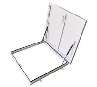 Fenetre de Toit en Alliage D'aluminium Lucarne de Toit Personnalisables avec Bande D'étanchéité et Levier Hydraulique Trappe D'accès au Toit pour Toits Résidentiels(White,WxH 70x70cm/27.6x27.6in)