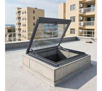 Fenêtre de toit en aluminium 50 x 50 cm Ouverture de toit plat Trappe d'accès pour véranda, abri de jardin, grange - et design élégant