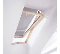Fenêtre de toit en bois avec store modulable, RoofLite+ made by Velux Group, Slim Pine, 55x78 cm, couleur intérieur Pin, couleur extérieur anthracite