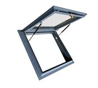 Fenêtre de toit en verre renforcé pour porte d'accès sous-sol éclairage jour trappe encastrée ouverture toit cadre en alliage d'aluminium 50 x 75 cm