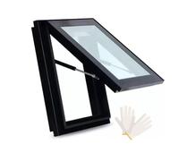 Fenêtre de toit extérieure robuste pour vérandas et greniers, porte de sortie de secours étanche avec double vitrage en verre de sécurité et éclairage au sol, idéale pour les toits inclinés