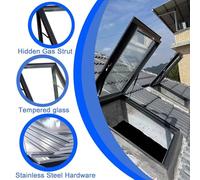 Fenêtre de Toit,Lucarne Ouverture,Fenêtres pour Toits,Lucarne Ouverture Vasistas,Fenêtre d'accès de Visualisation,Puits de Lumière,en Aluminium,Universelle,Personnalisable,pour Grenier/Sous-sol(24x16i