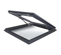 Fenêtre de Toit Manuelle Double Vitrage Aluminium, Lucarne Ouvrante avec Vérin, Trappe de Toit Ventilée for Grenier Sous-sol Véranda, Toit Plat ou Incliné(Open 45°,33"x33"/83.8x83.8cm)