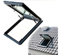 Fenêtre de toit manuelle réglable 50 x 90 cm en aluminium, idéale pour une utilisation à la lumière du jour dans les maisons/sous-sols, parfaite pour les conversations de grenier et l'accès au toit.