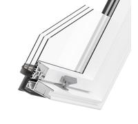 Fenêtre de toit motorisée, PVC, RoofLite+ made by Velux Group, Solid PVC, 55x78 cm, couleur intérieur Blanc, couleur extérieur gris signalisation (RAL 7043)