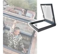 Fenêtre de toit plat inclinée noire de 50 cm pour éclairage de grenier étanche à la pluie pour couloir, loft et escalier. Grande fenêtre de toit pour une meilleure lumière naturelle