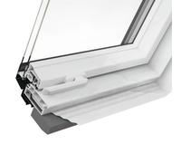 Fenêtre de toit, PVC, Ropal made by Roto, R4/7 Plus, 54x78 cm, par rotation, couleur intérieure blanc, couleur extérieure anthracite