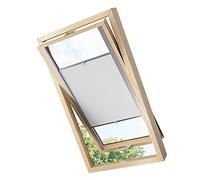 Fenêtre de toit, store romain thermique, occultant, blanc, sable, cappuccino, gris clair, gris foncé, baie, vert clair, vert foncé, bleu, convient pour VELUX FAKRO (FAKRO 78 x 98 gris foncé)