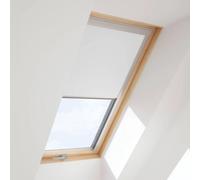 Fenêtre de toit stores blanc, bois, RoofLite+ made by Velux Group, Slim Pine, 55x78 cm, couleur intérieur Pin, couleur extérieur antracite