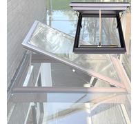 Fenêtre de toit télécommandée en aluminium trempé à double vitrage avec capteur de pluie personnalisable, efficacité énergétique A, 85 x 70 cm